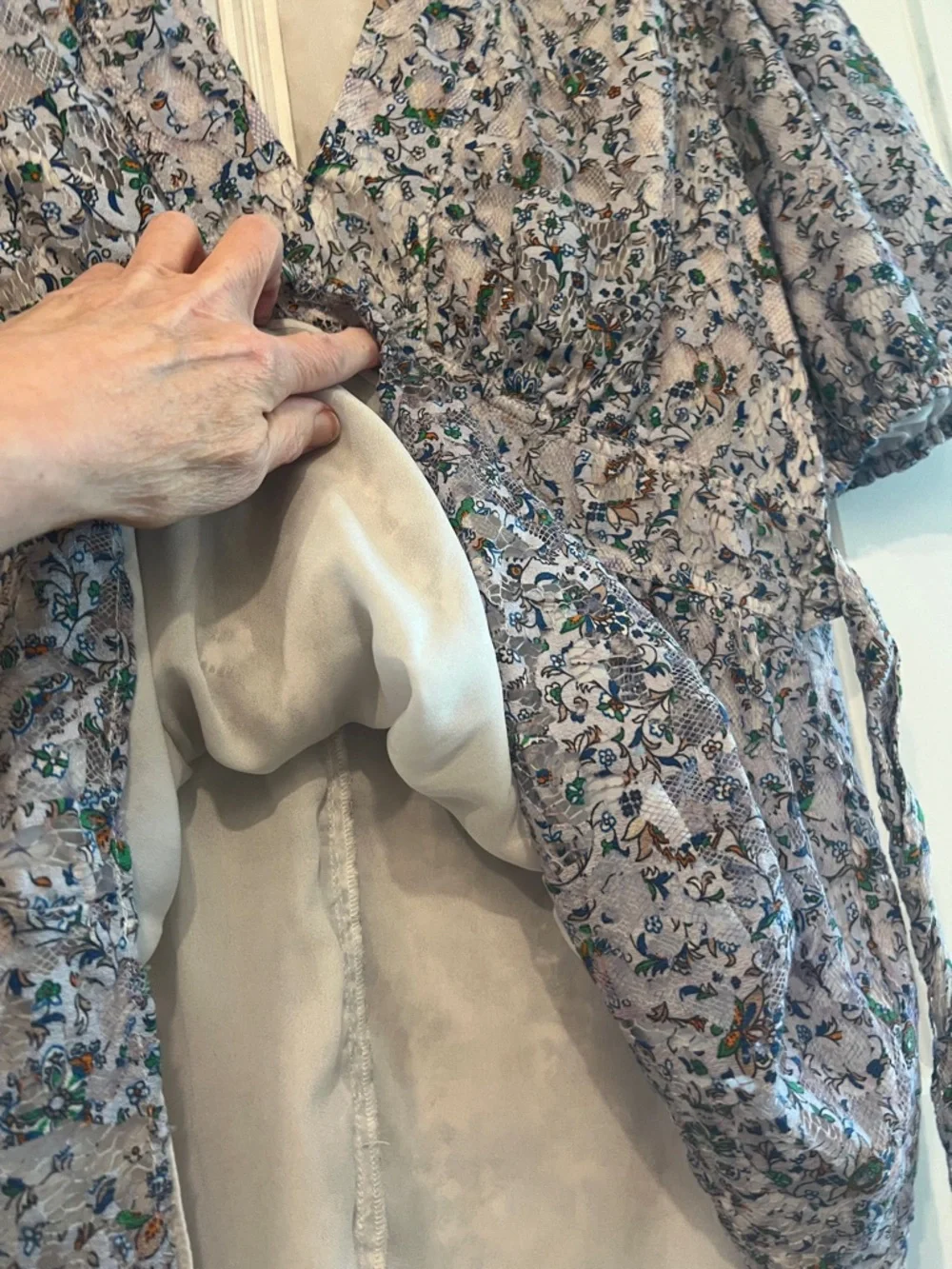 Tory Burch Blue Floral Puff-Sleeve Tunic